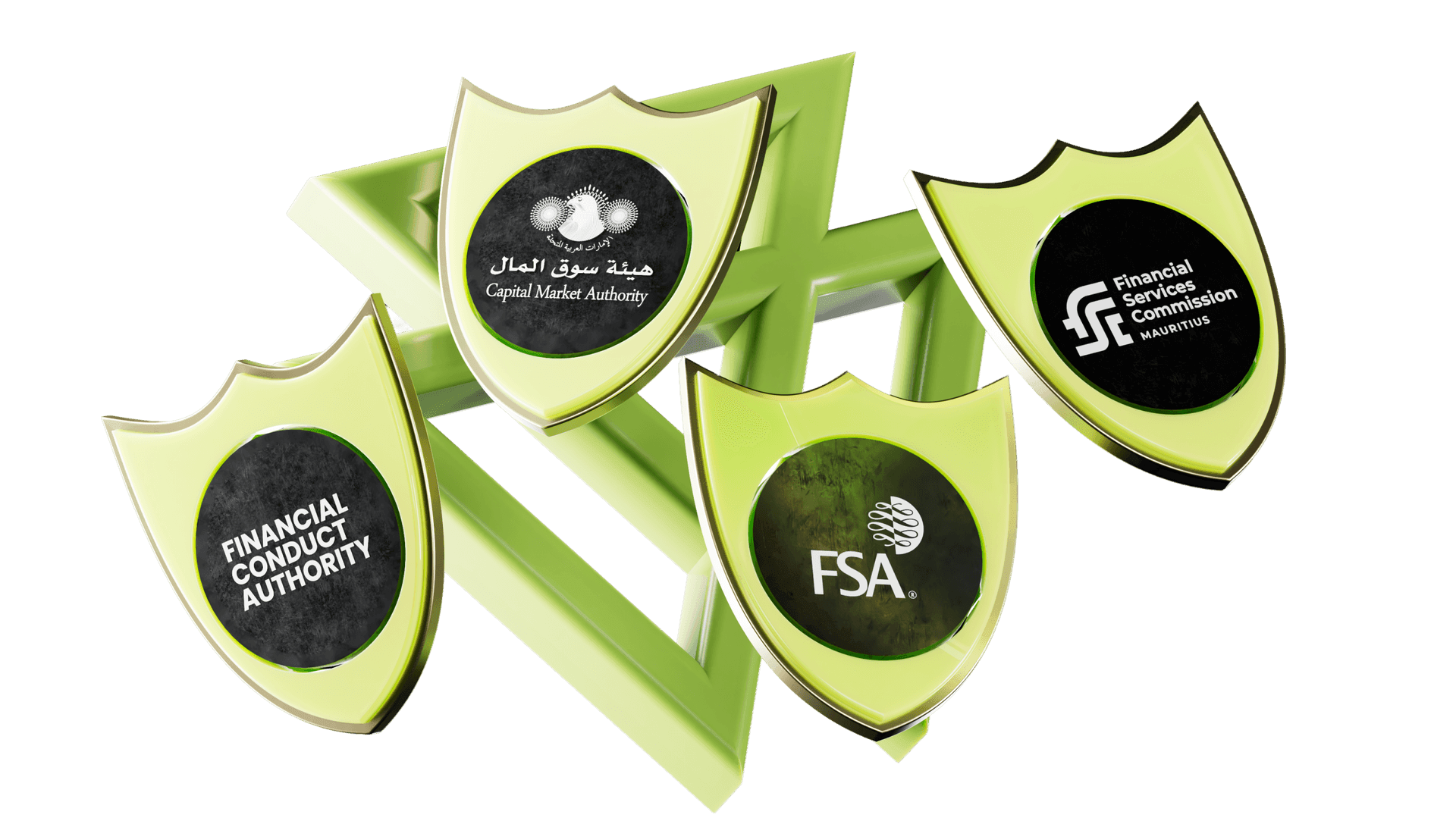 ใบอนุญาตกำกับดูแลของ CXM — โล่รางวัลจาก FCA, CMA, FSC และ FSA
